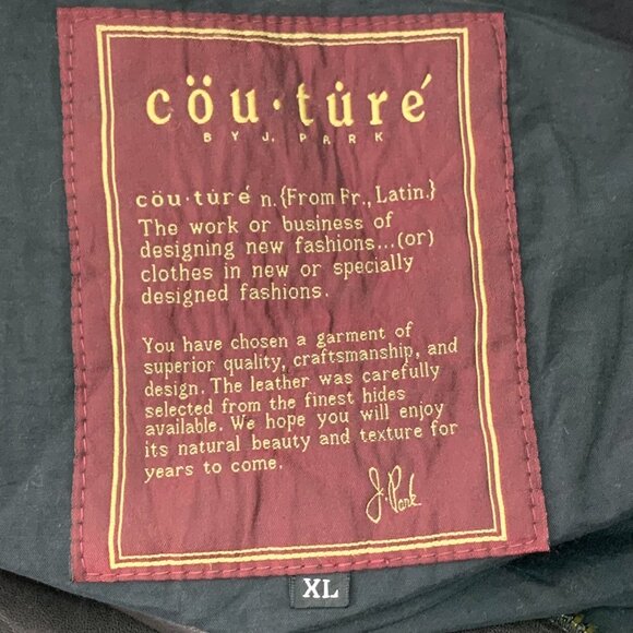 Cou-ture by J. Park Men's Brown Leather Button Front Jacket Size XL - Picture 10 of 10